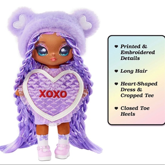 🆕 Na Na Na Surprise Eva Evermore Purple Teddy Bear-Inspired 7.5" Fashion Doll - Picture 2 of 8